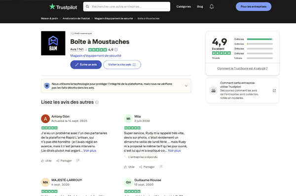 Trustpilot avis vitrier